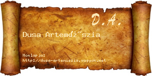 Dusa Artemíszia névjegykártya